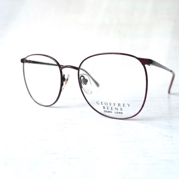 Geoffrey Beene MOD GB-1002 Wine Vintage 80s Low Profile Metal Eyeglasses Maroon